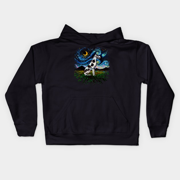 Great Dane Harlequin Night (Version 2) Kids Hoodie by sagittariusgallery